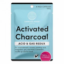 Charcoal House Activated Vegi-Capsule Travel Pack - 6 x 580mg